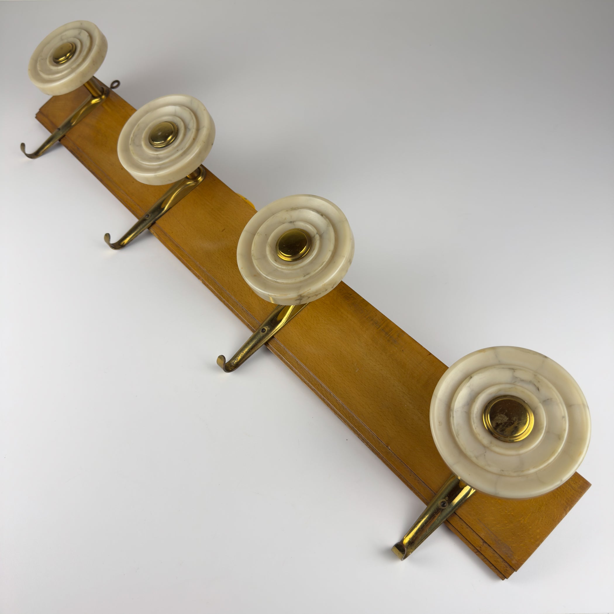 Vintage Art Deco brass & bakelite hanger, Italy 1950s