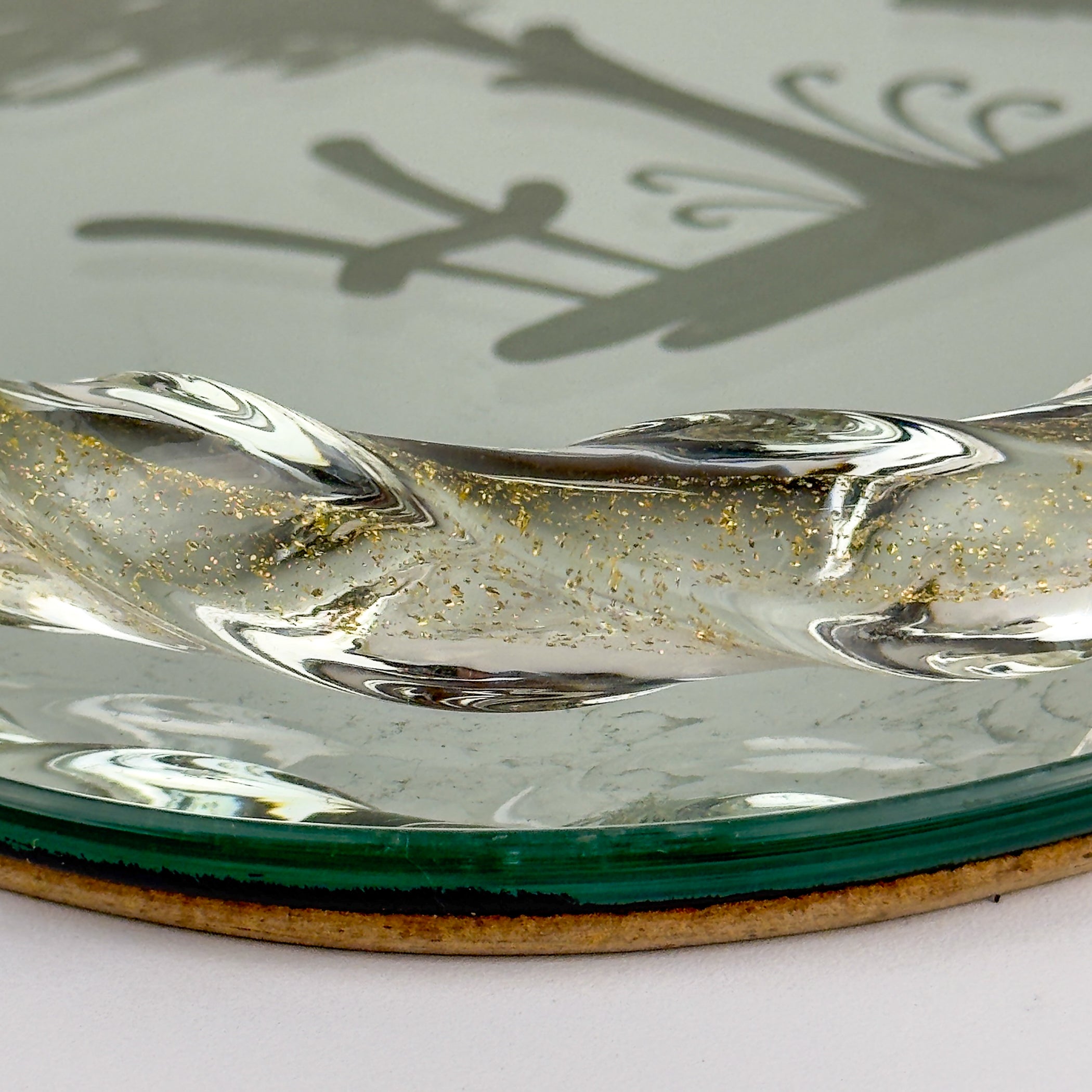 Vintage Venetian Murano glass Mirror Tray, Italy 1950s