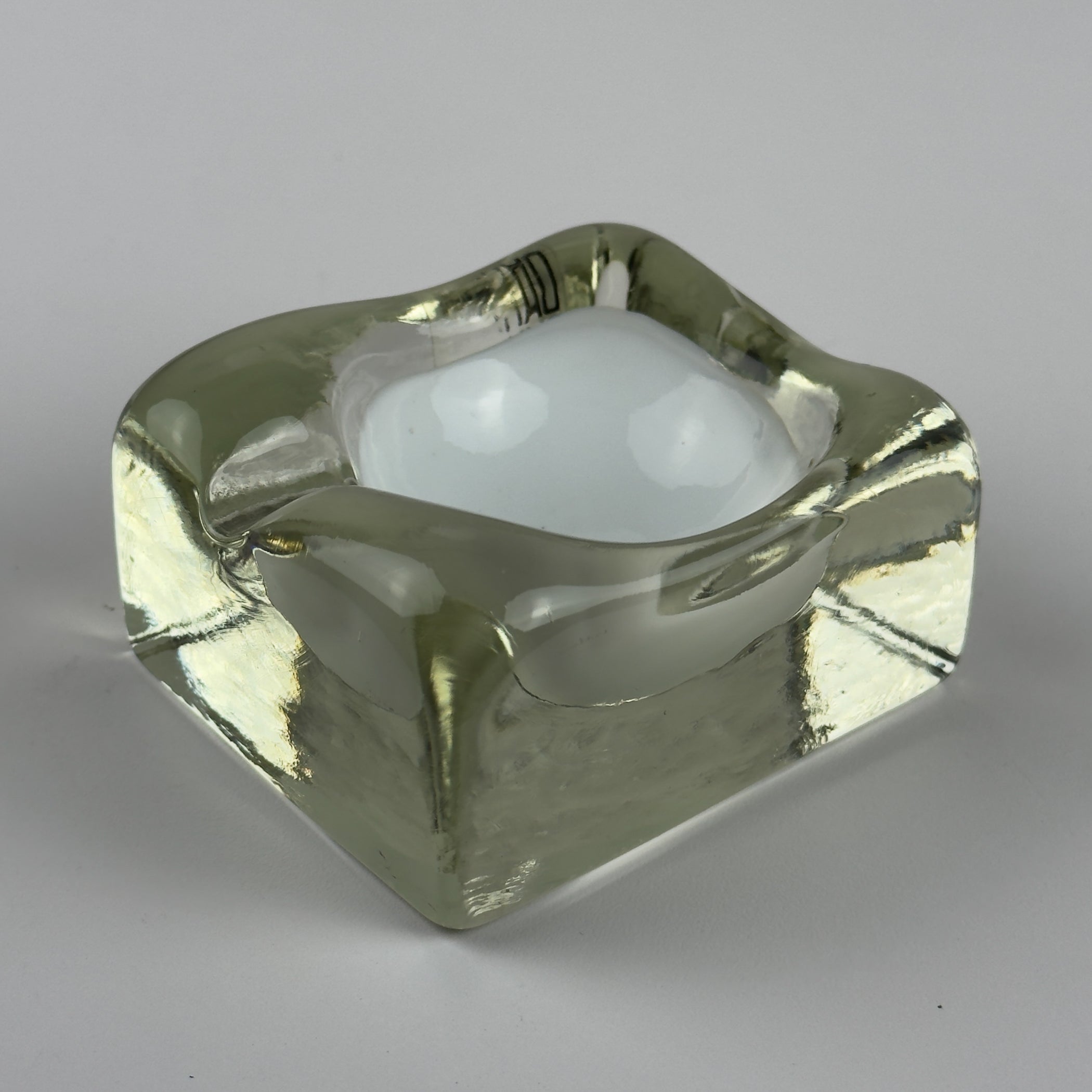 Vintage murano glass ashtray by Alfredo Barbini, Italy 1980s