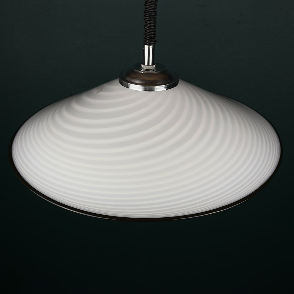 Vintage Swirl Murano Glass Pendant Lamp, Italy 1970s