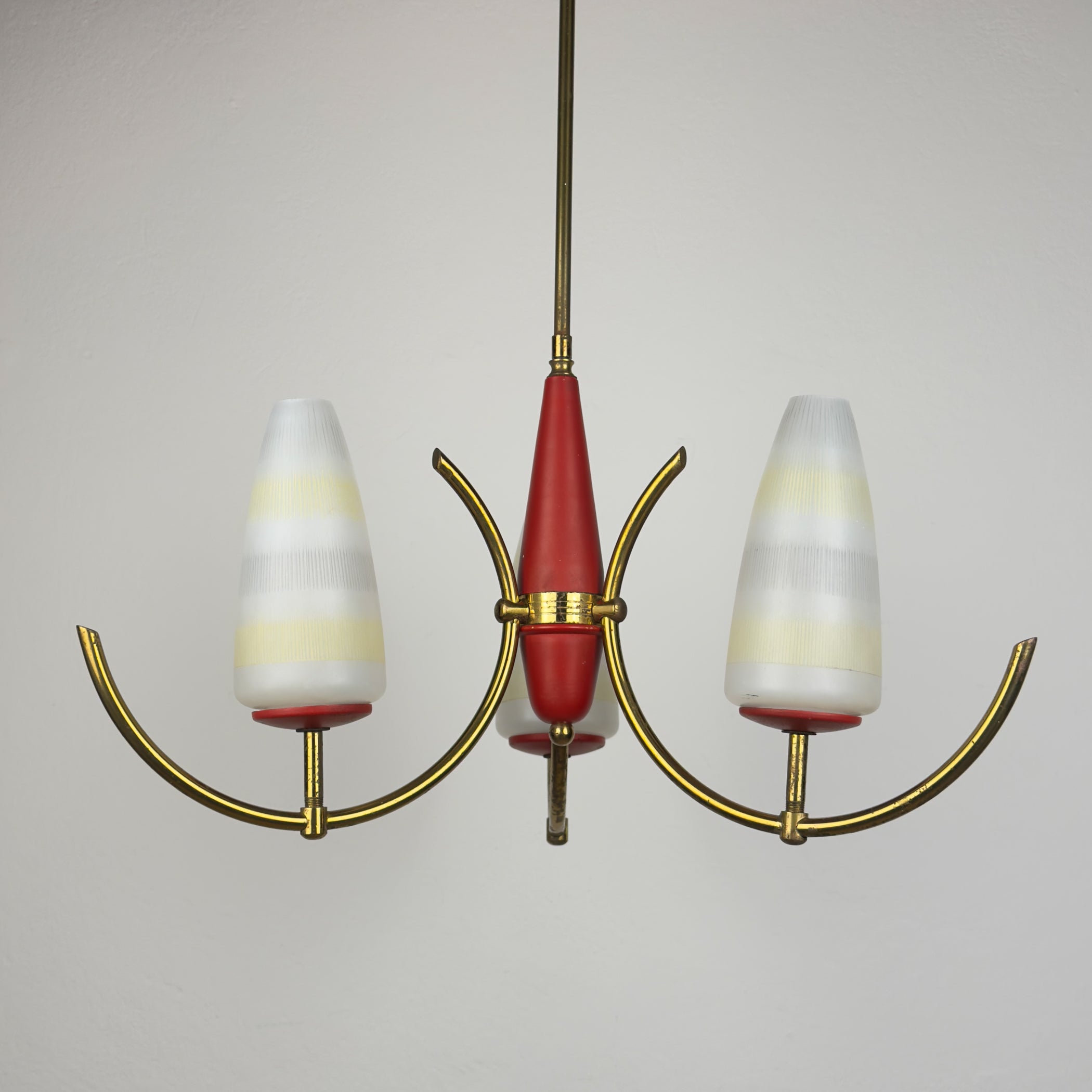 Mid-Century Stilnovo chandelier, Italy 1940-50s