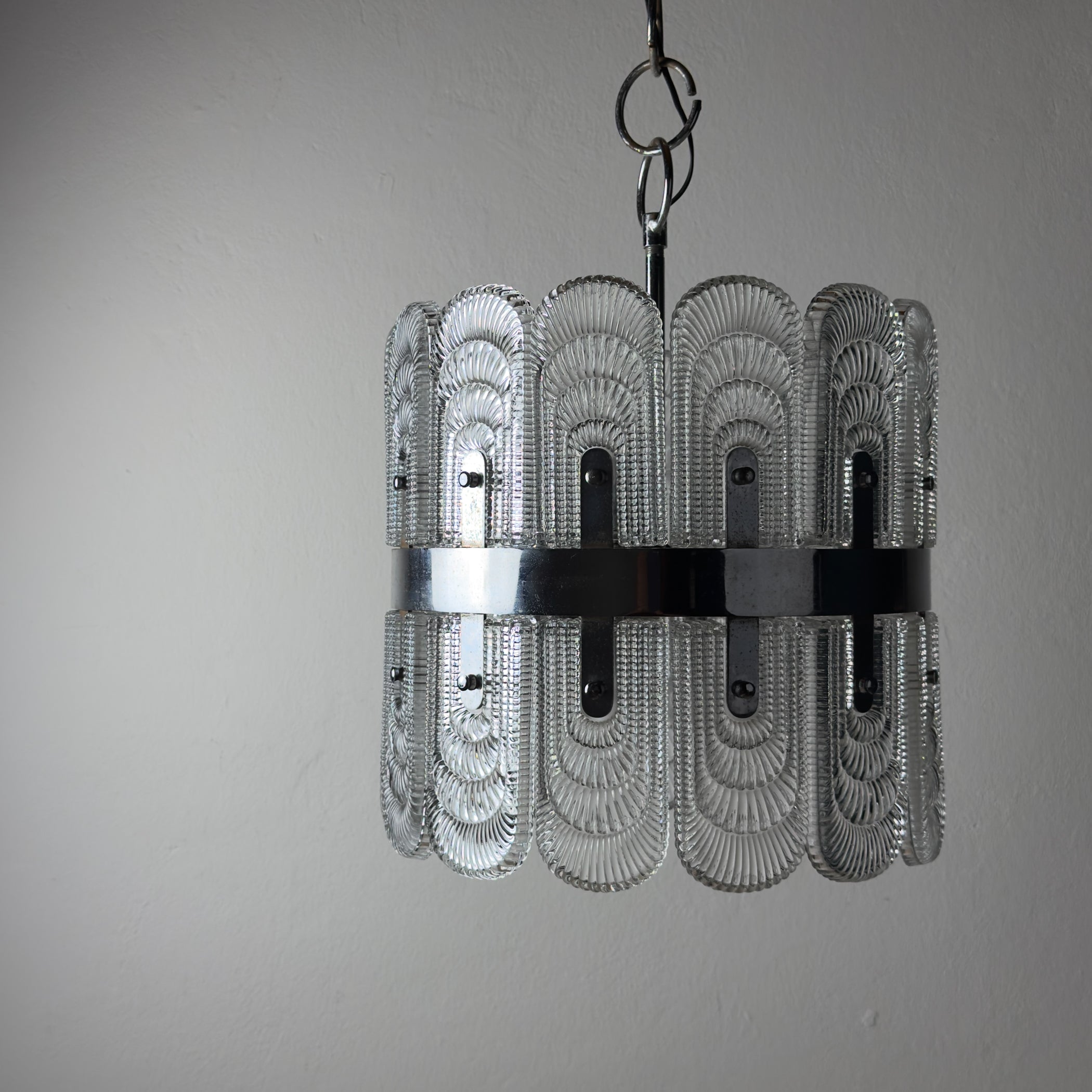 Vintage large crystal chandelier by Kaiser Leuchten, Germany 1960s