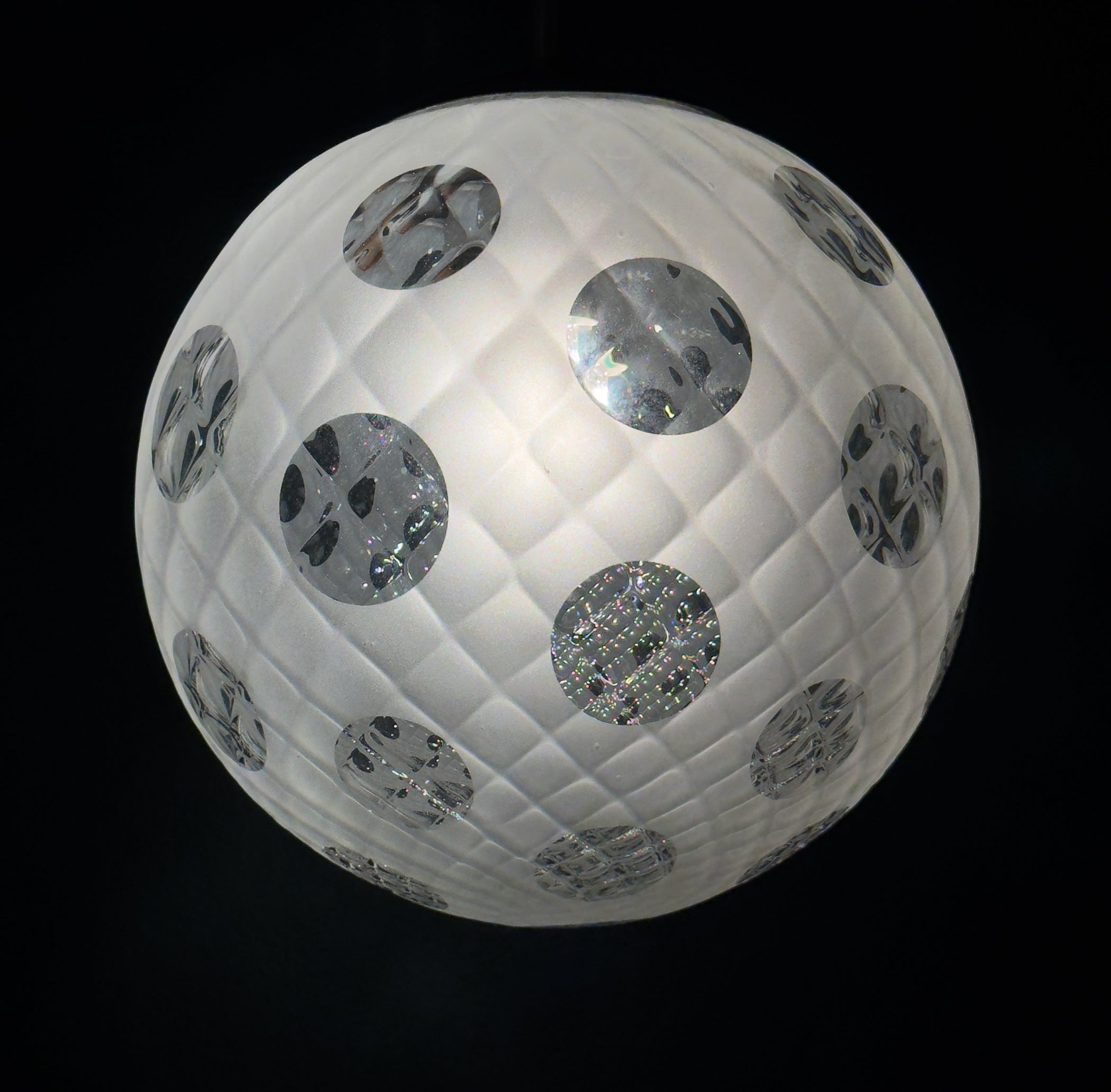 Vintage murano sphere ball pendant lamp Italy 1950s, Mid-century italian lighting