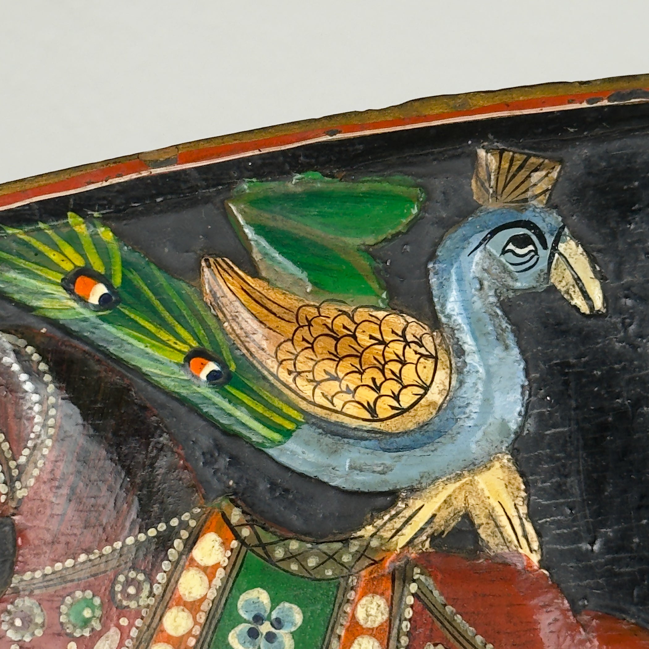Vintage wooden wall mirror, India mid-20th century