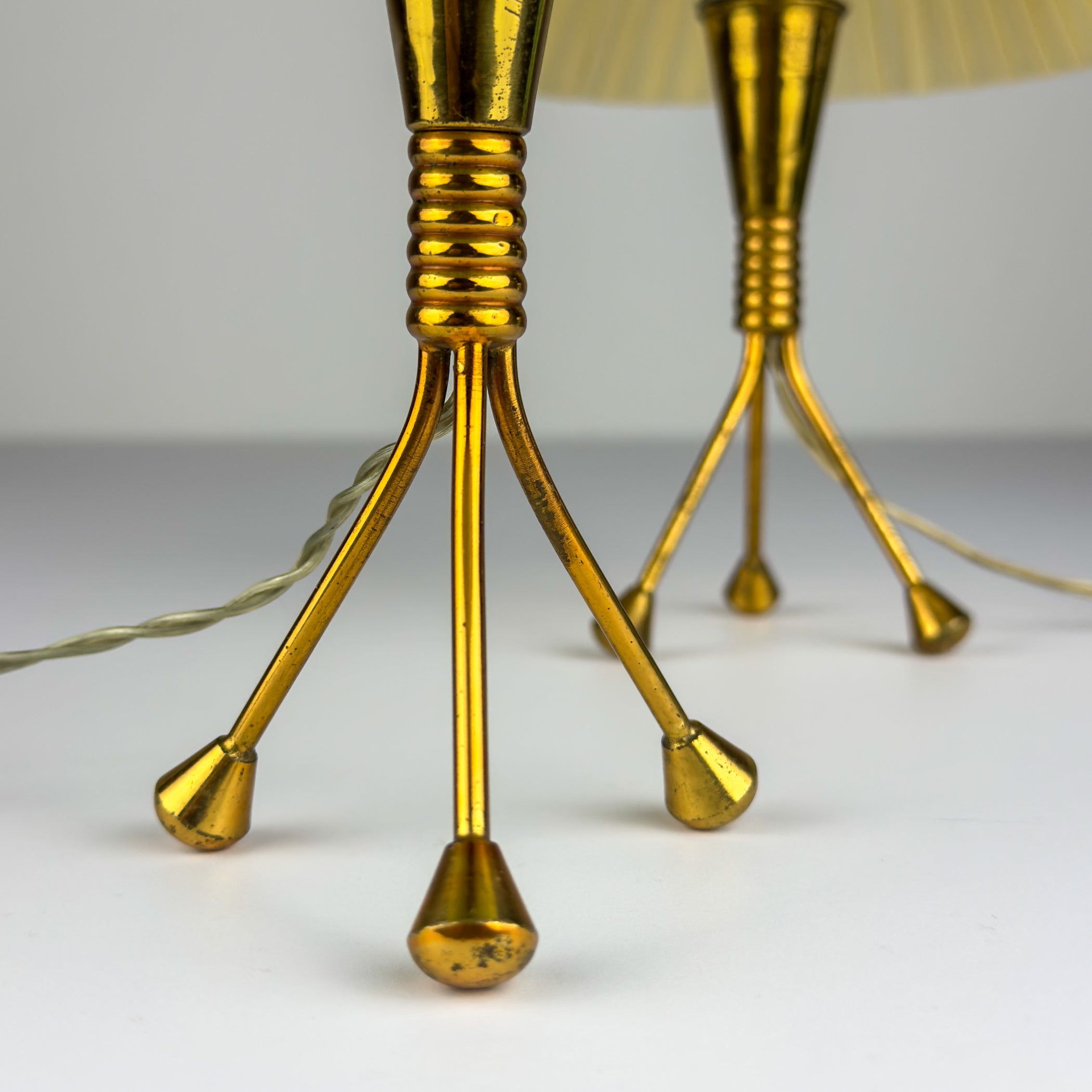 Vintage metal table lamp, Italy 1950s, Set of 2