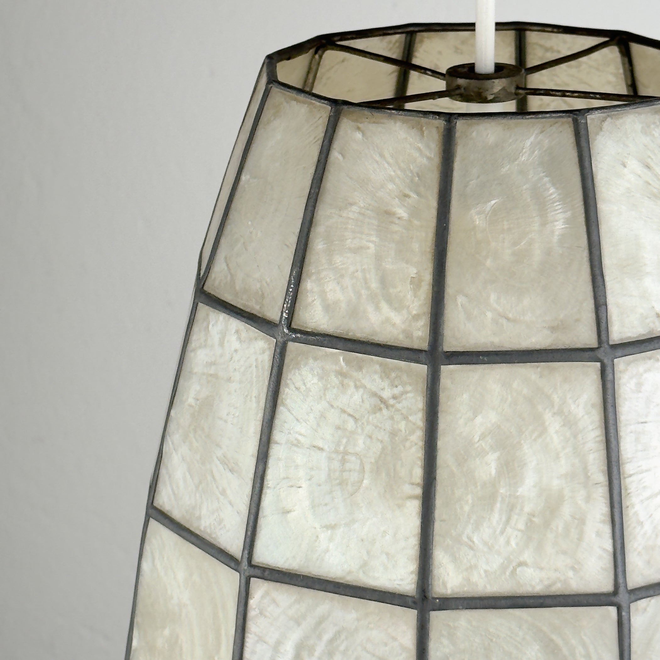 Vintage Capiz Shell Pendant Lamp, Italy 1960s