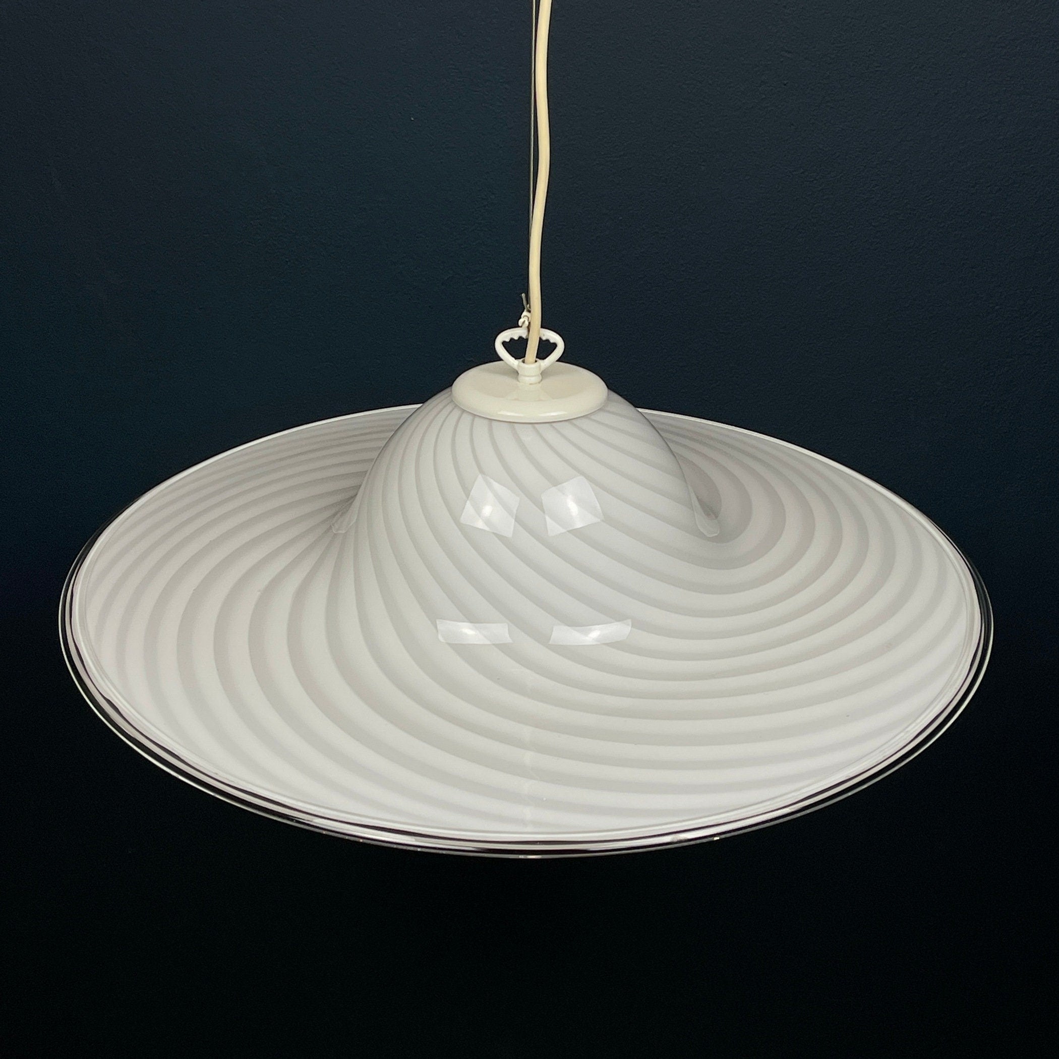 Swirl Murano Glass Pendant Lamp: Mid-Century Italian Lighting