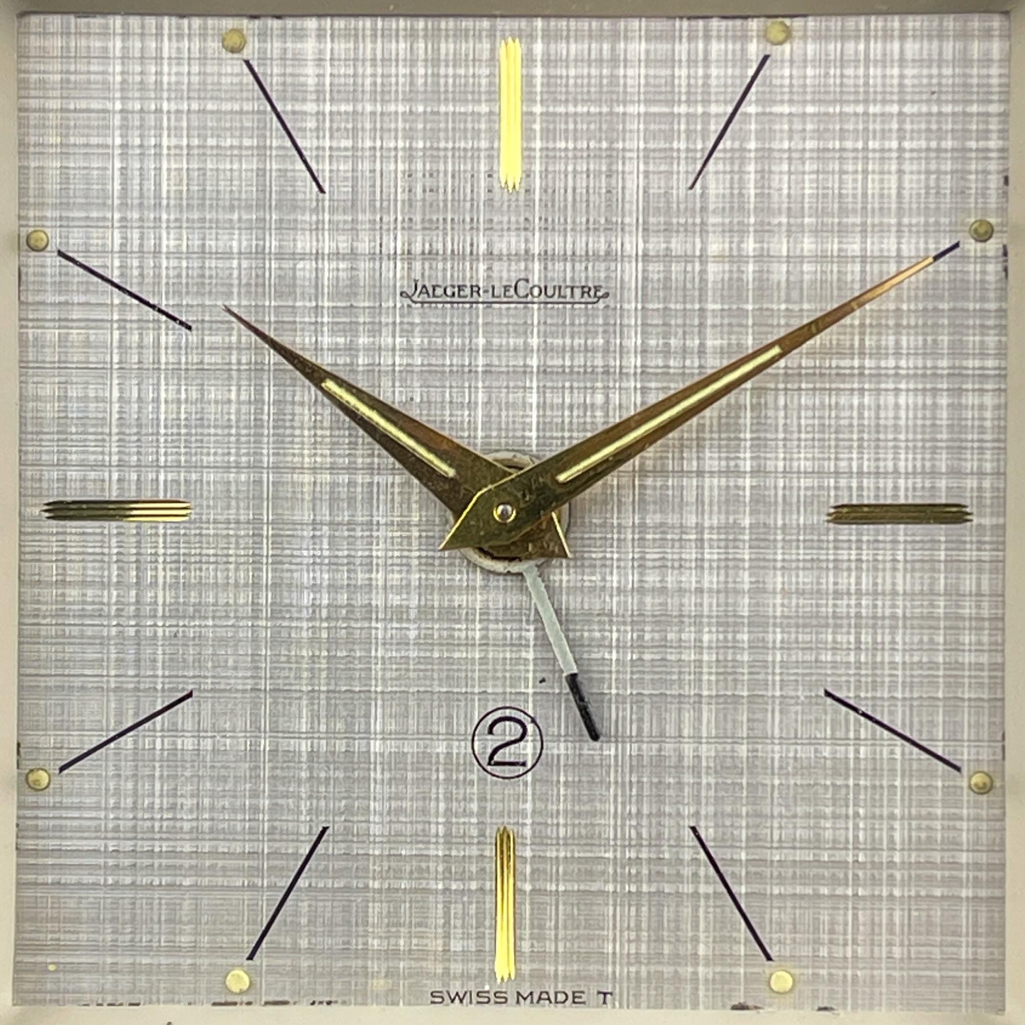 Travel alarm clock by Jaeger-LeCoultre, Swiss, 1950s, Vintage home decor