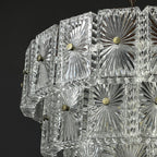 Vintage large crystal chandelier Italy 1960s