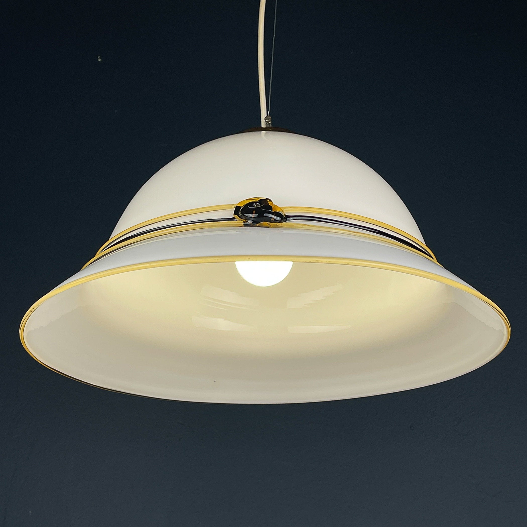 Vintage murano pendant lamp Italy 1970s Mid-century design