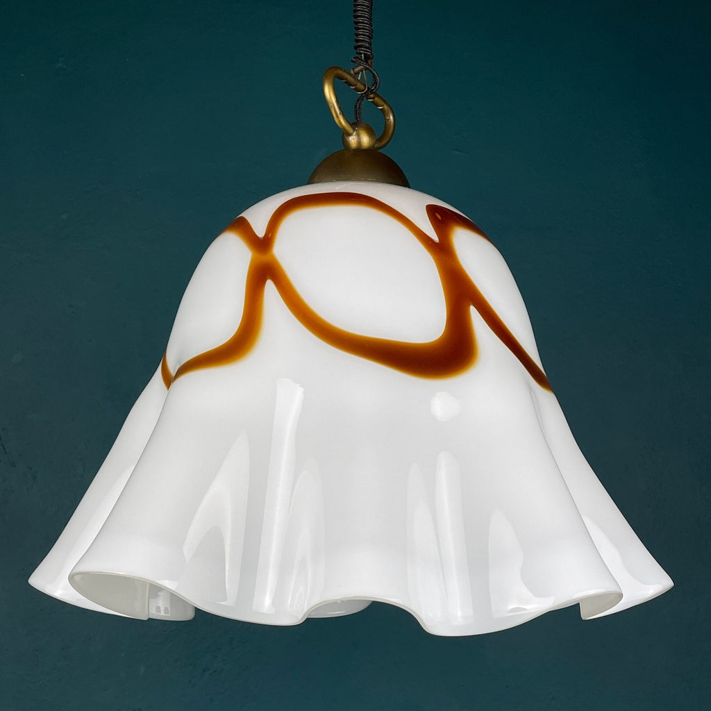 Vintage Fazzoletto Murano Glass Pendant Lamp: Mid-Century Italian Lighting