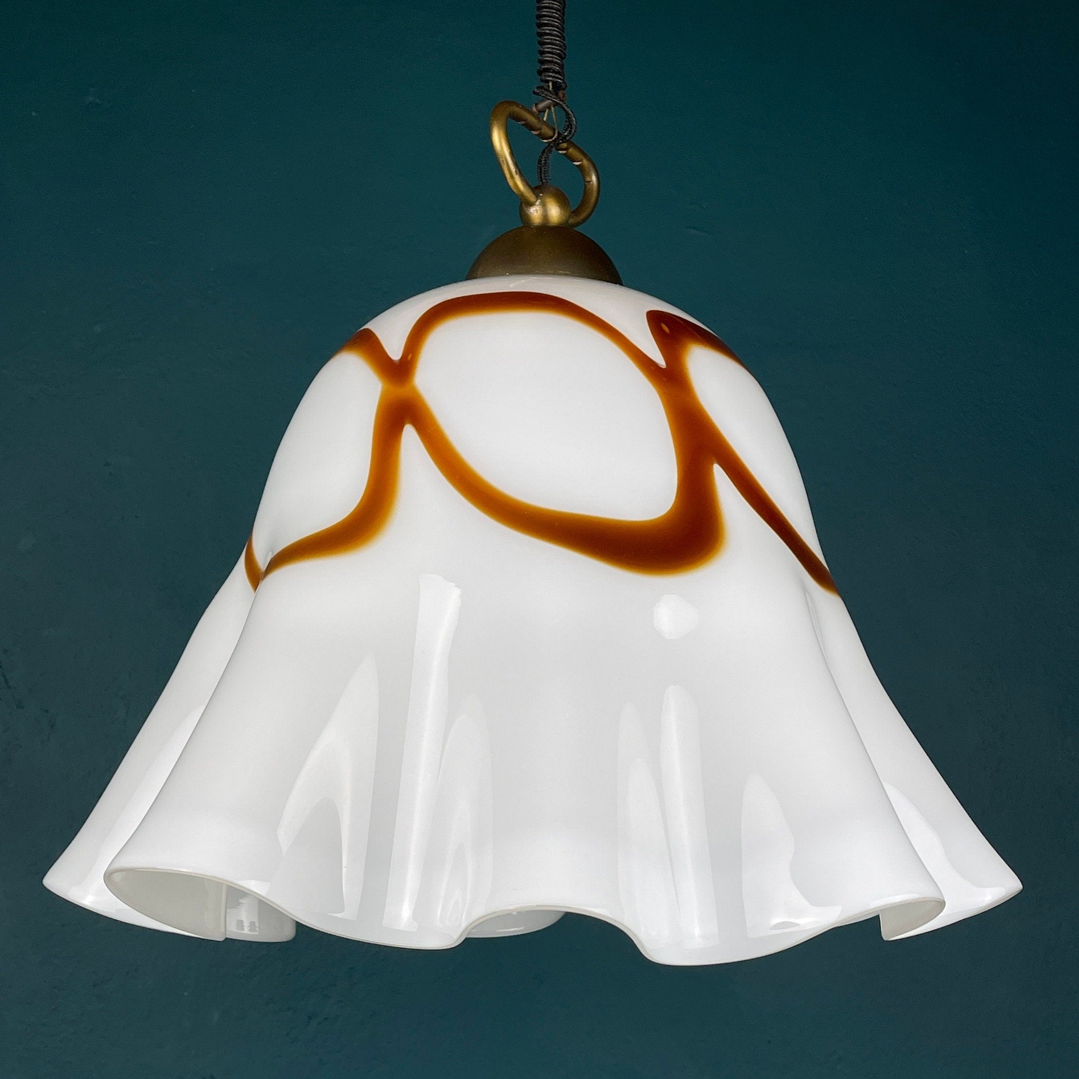 Vintage Fazzoletto Murano Glass Pendant Lamp: Mid-Century Italian Lighting