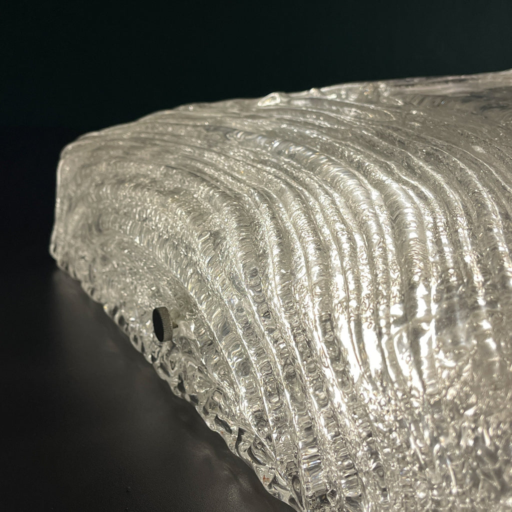 Vintage ice murano glass ceiling lamp by J.T.Kalmar, Austria, 1960s