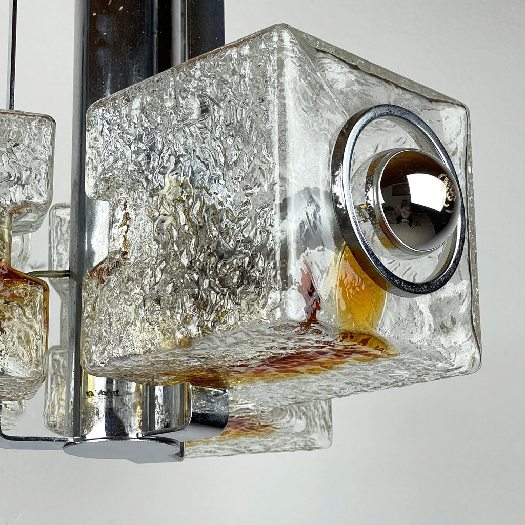 Toni Zuccheri Murano Glass Cube Chandelier for VeArt, 1970s