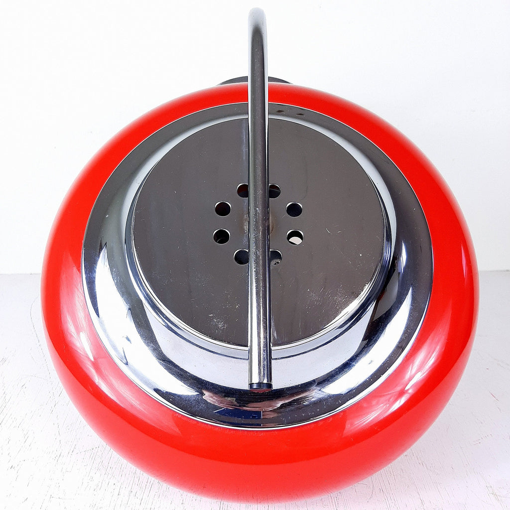 Meblo Guzzini Red Glass Wall Lamp: 1980s Space Age Sconce