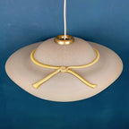 Murano pendant lamp woman's wide-brim-hat Italy 1970s Mid-century italian lighting