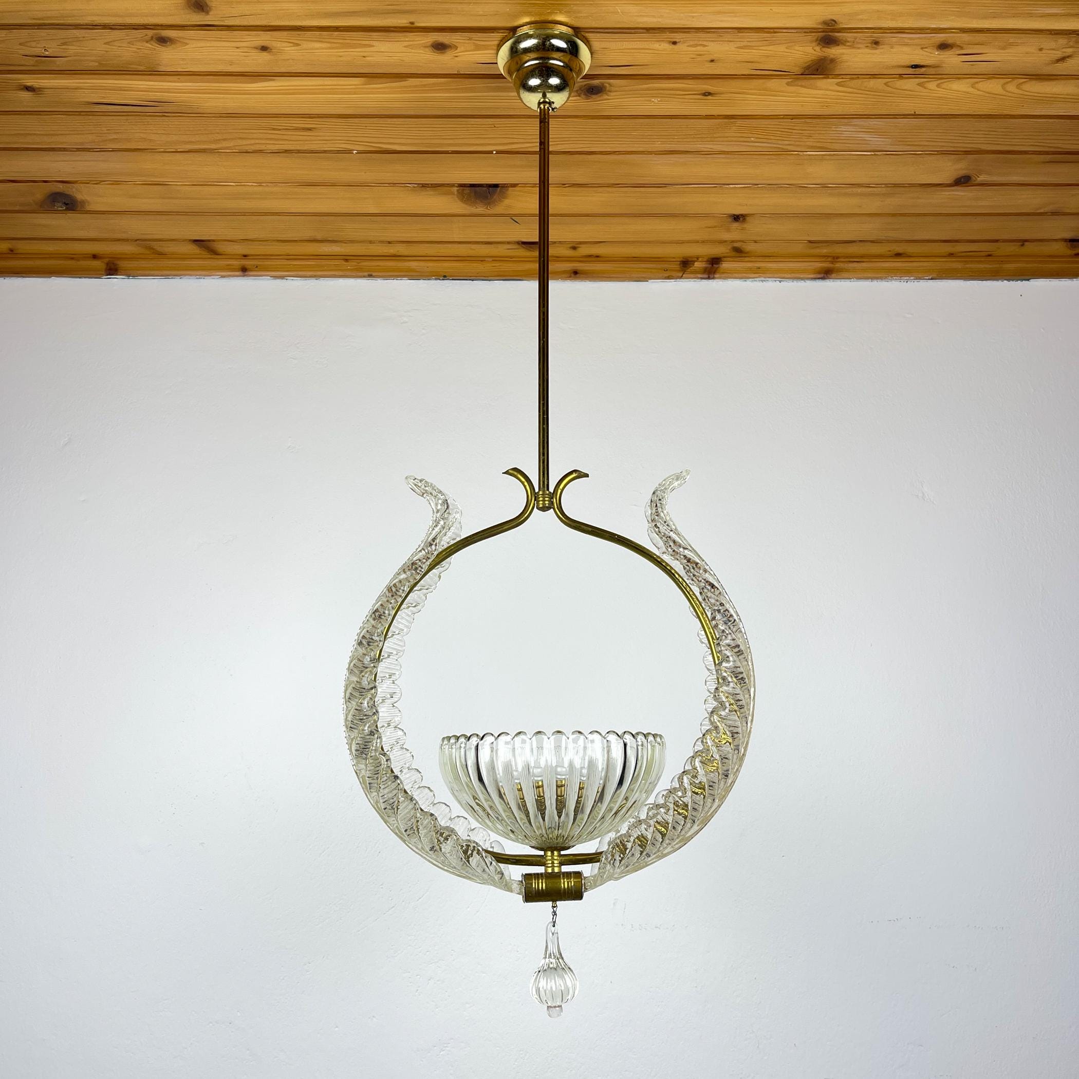 Murano chandelier by Ercole Barovier Barovier & Toso, Italy 1930s
