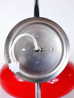 Meblo Guzzini Red Glass Wall Lamp: 1980s Space Age Sconce