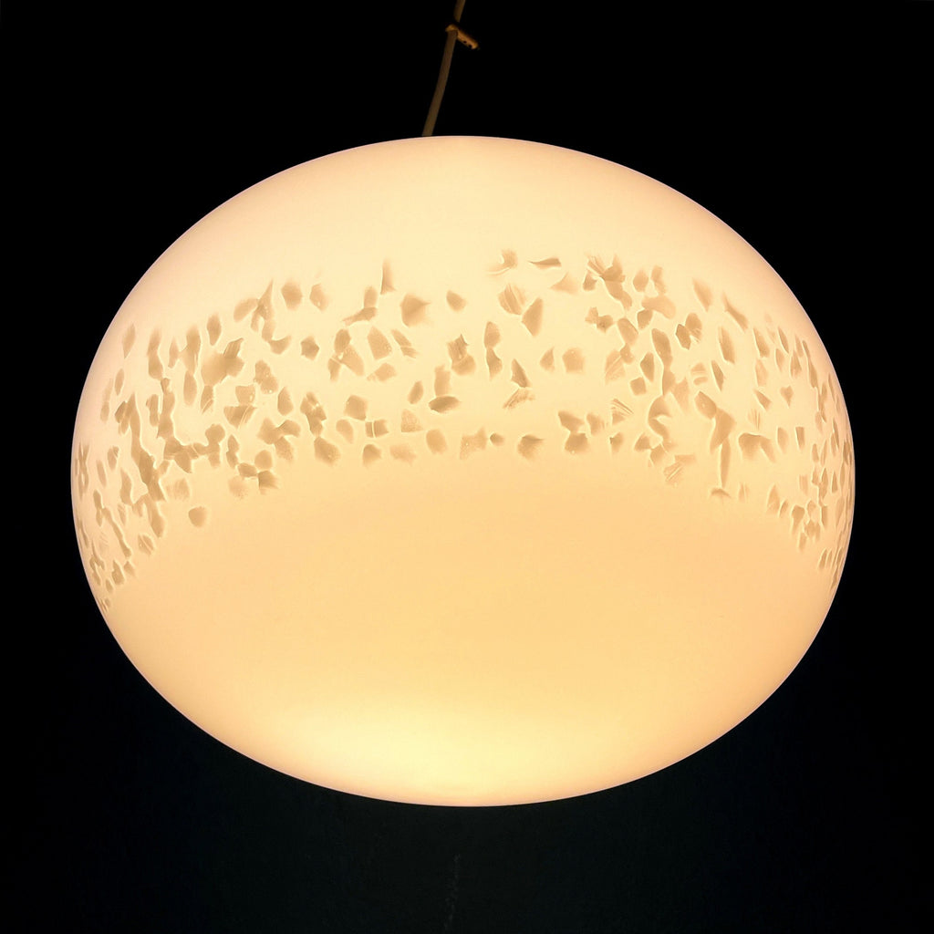 Classic beige murano pendant lamp Vetri Murano Italy 1970s Italian mid-century modern lighting