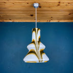 Mid-century brown opaline murano glass pendant lamp Italy 1950s