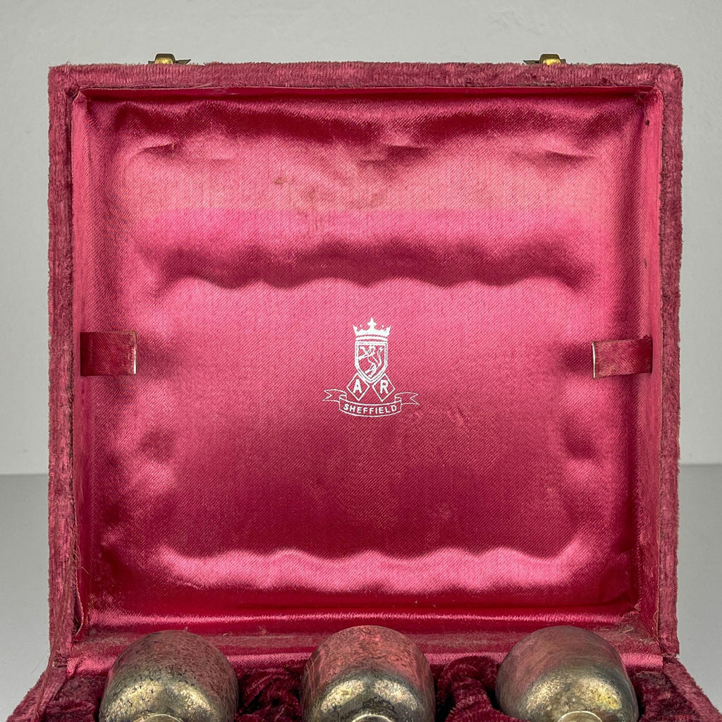 Antique Silver Plate Glass Set: Sheffield Edward Collection, England 1890s