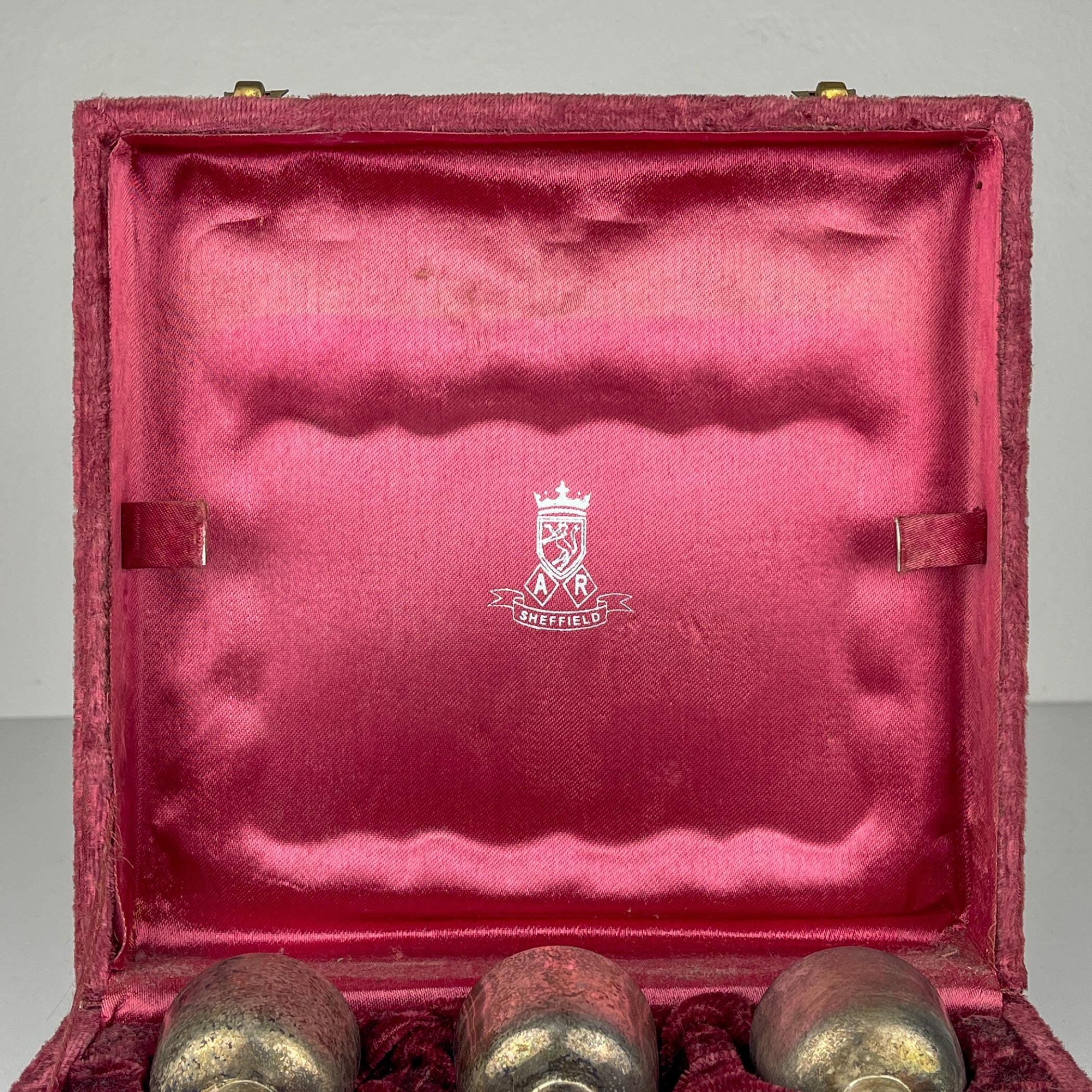 Antique Silver Plate Glass Set: Sheffield Edward Collection, England 1890s