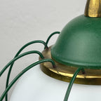 Chandelier by Angelo Lelii for Arredoluce, Italy 1958, Opaline glass and brass