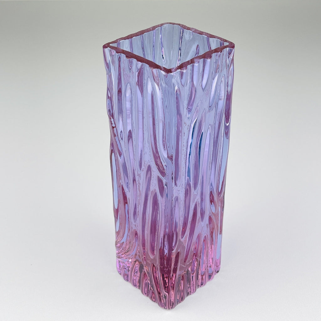 Vintage textured murano glass vase Tronchi, Italy 1970s