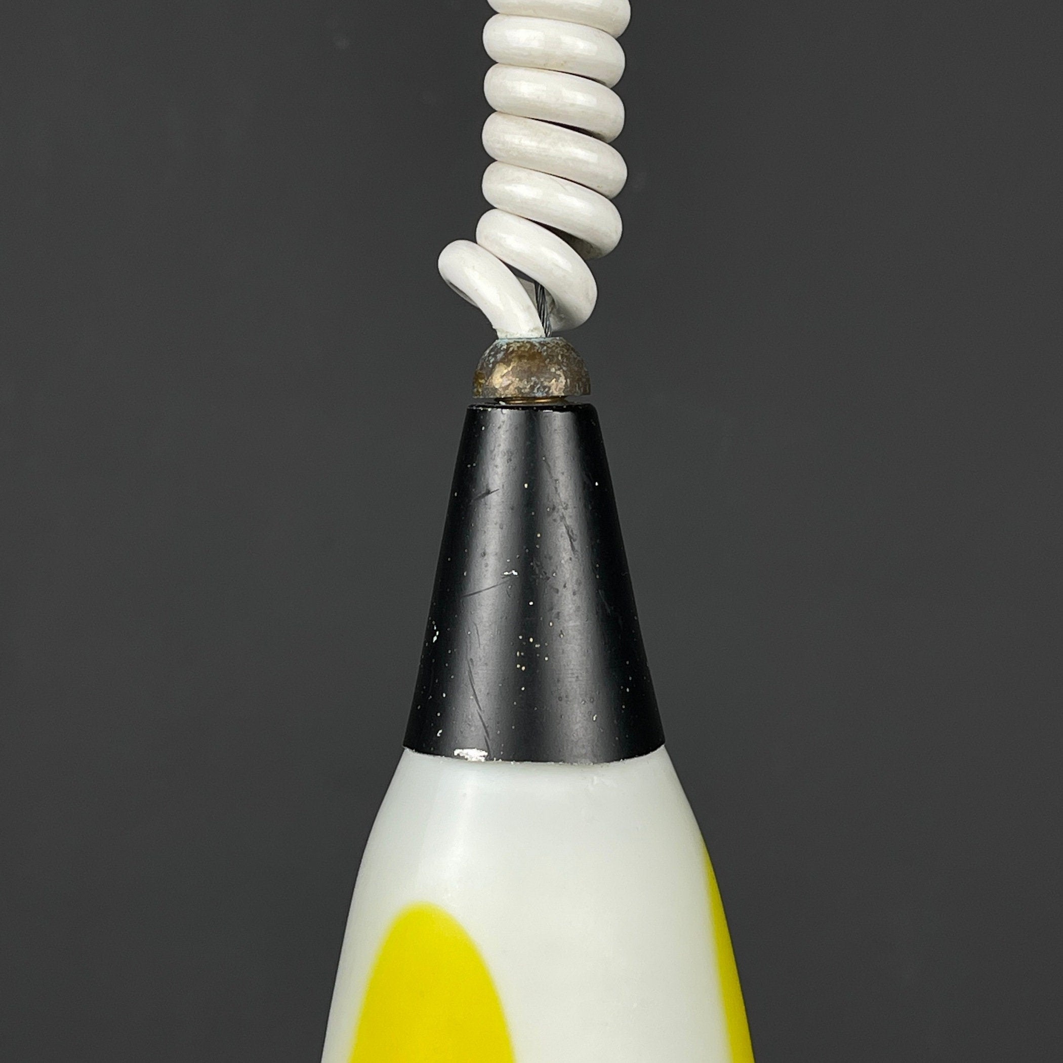 Mid-century multicolor opaline murano glass pendant lamp by Stilnovo Italy 1950s