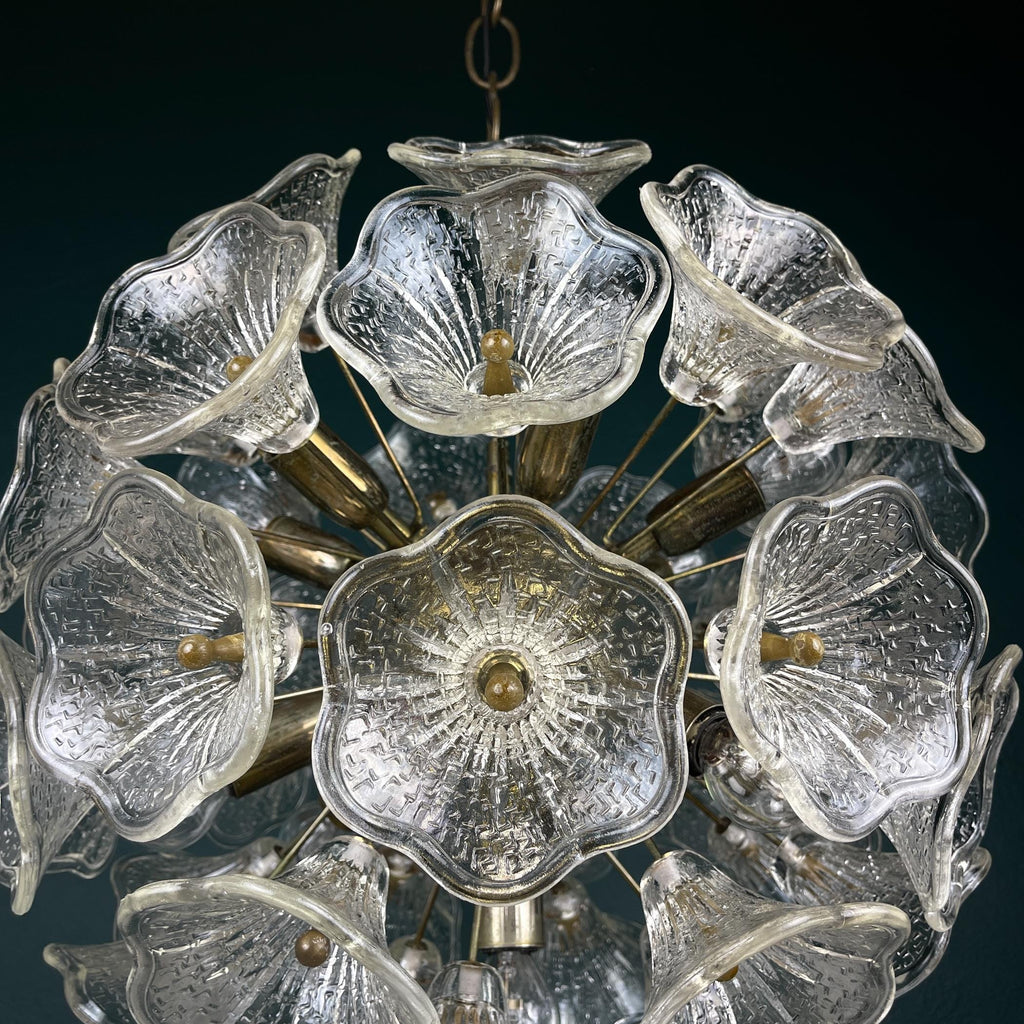 Large Murano chandelier Flower Sputnik by Paolo Venini for VeArt, Italy, 1960s