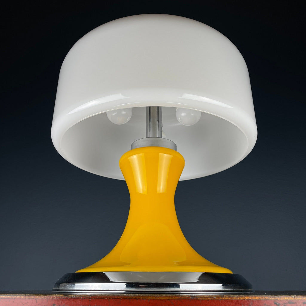 Vintage Mid-Century Modern Table Lamp, Italy 1970s, Space Age, Yellow