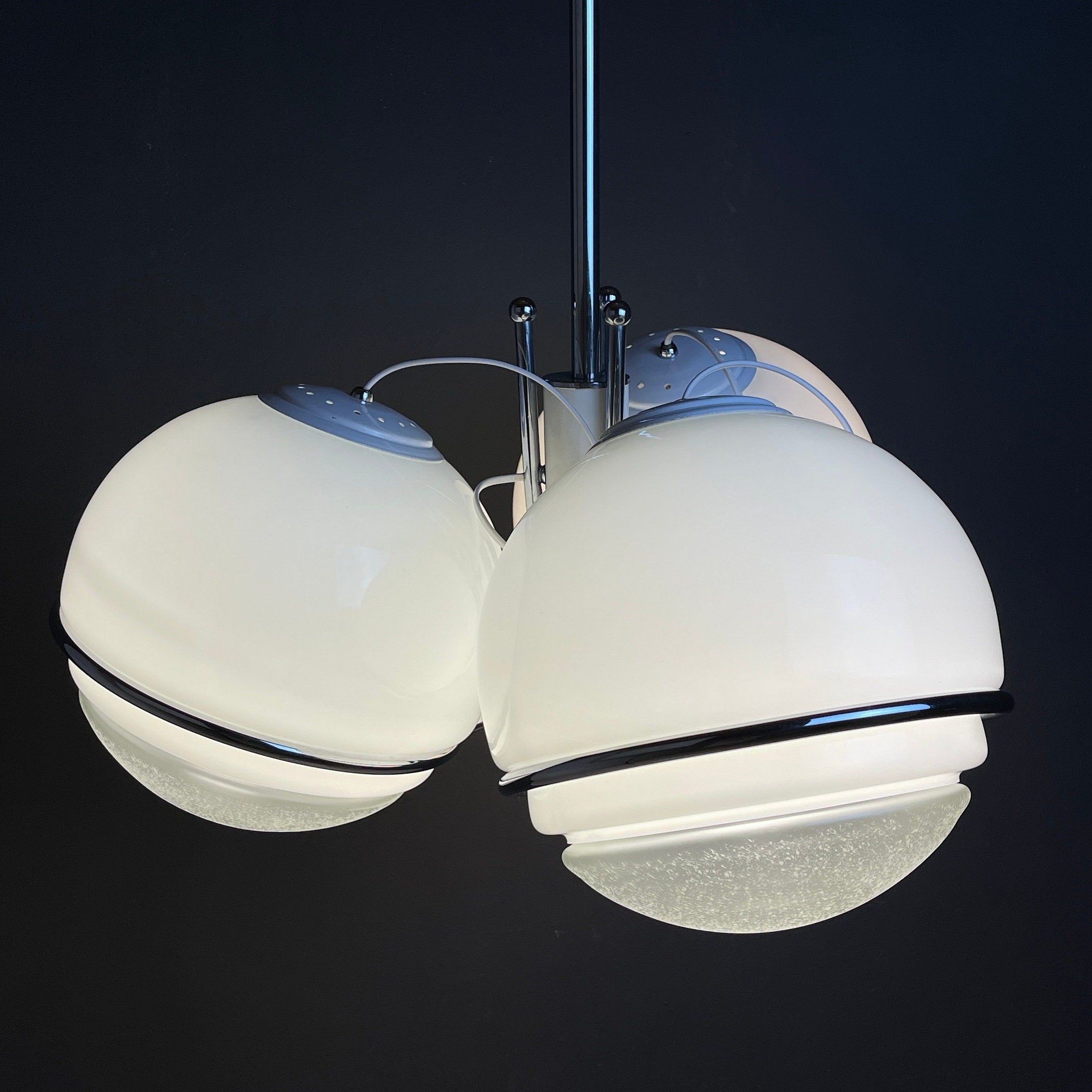 Gino Sarfatti large globe chandelier Italy 1960s