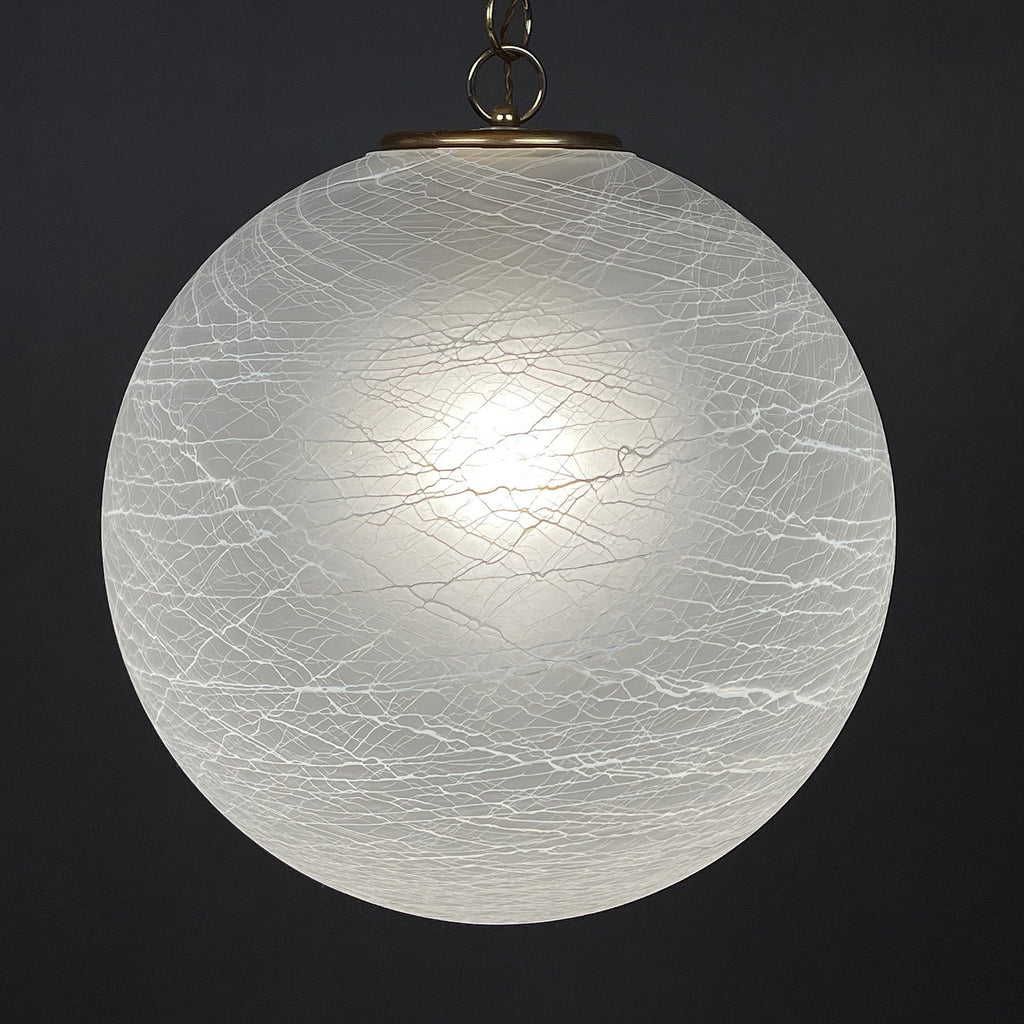 Vintage large swirl murano glass pendant lamp Italy 1970s Mid-century modern italian lighting