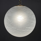 Vintage large swirl murano glass pendant lamp Italy 1970s Mid-century modern italian lighting