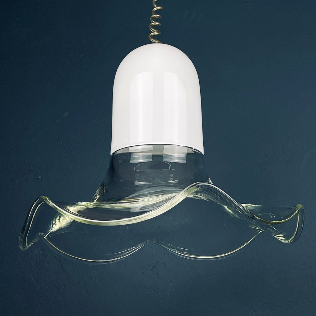 Murano Glass Pendant Lamp: Mid-Century Italian Lighting, 1970s