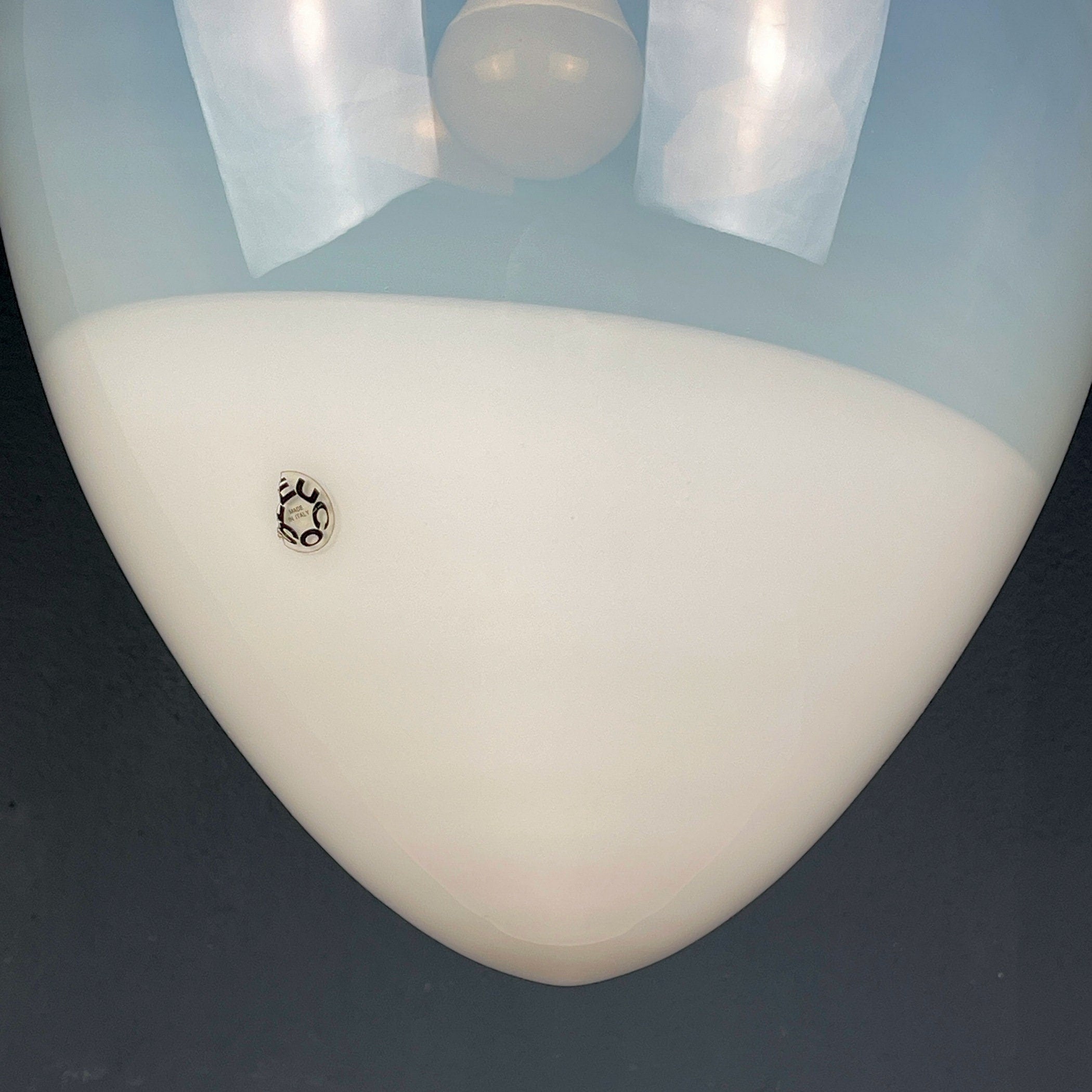 Murano pendant lamp Egg by Leucos, Italy 1960s Mid-century italian modern lighting
