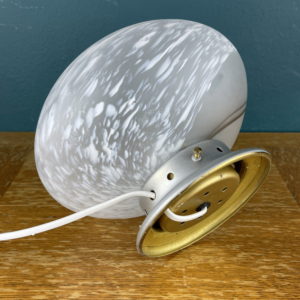 Vintage Murano Glass Night Lamp: 80s Italian Swirl Sphere Table Lamp