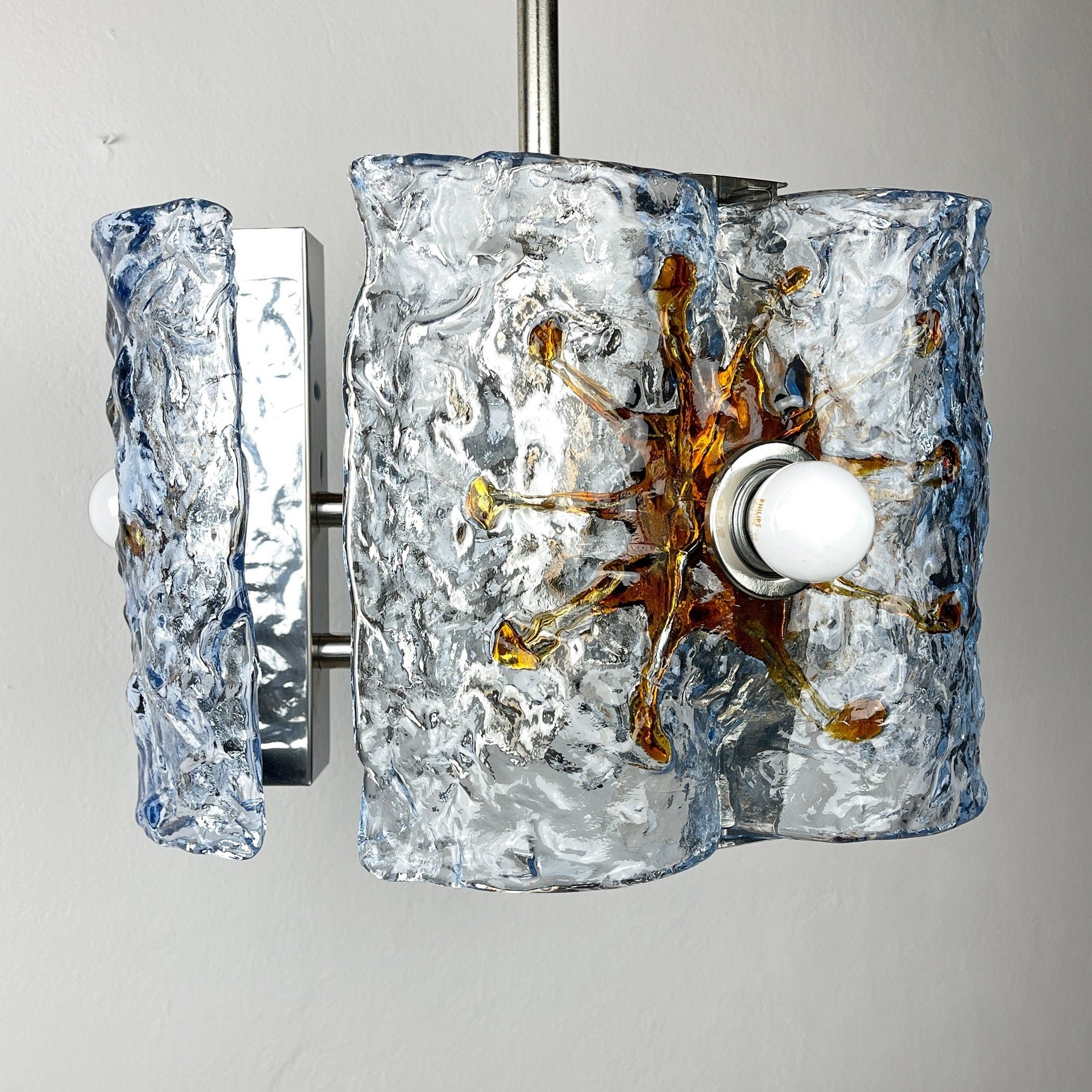 Mid-Century AV Mazzega Murano Glass Chandelier: Italian Space Age Lighting