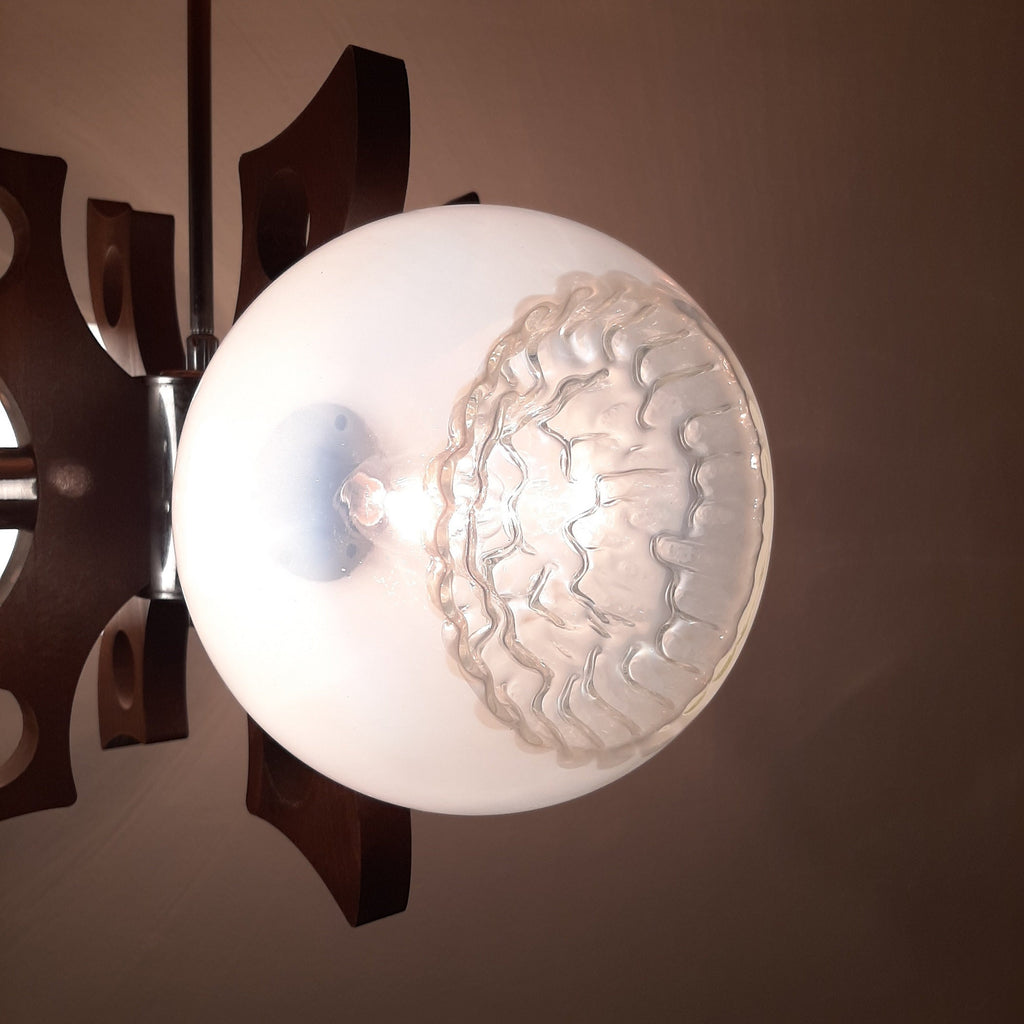 Mid-Century Mazzega Murano Glass Pendant Lamp - 70s Space Age Lighting
