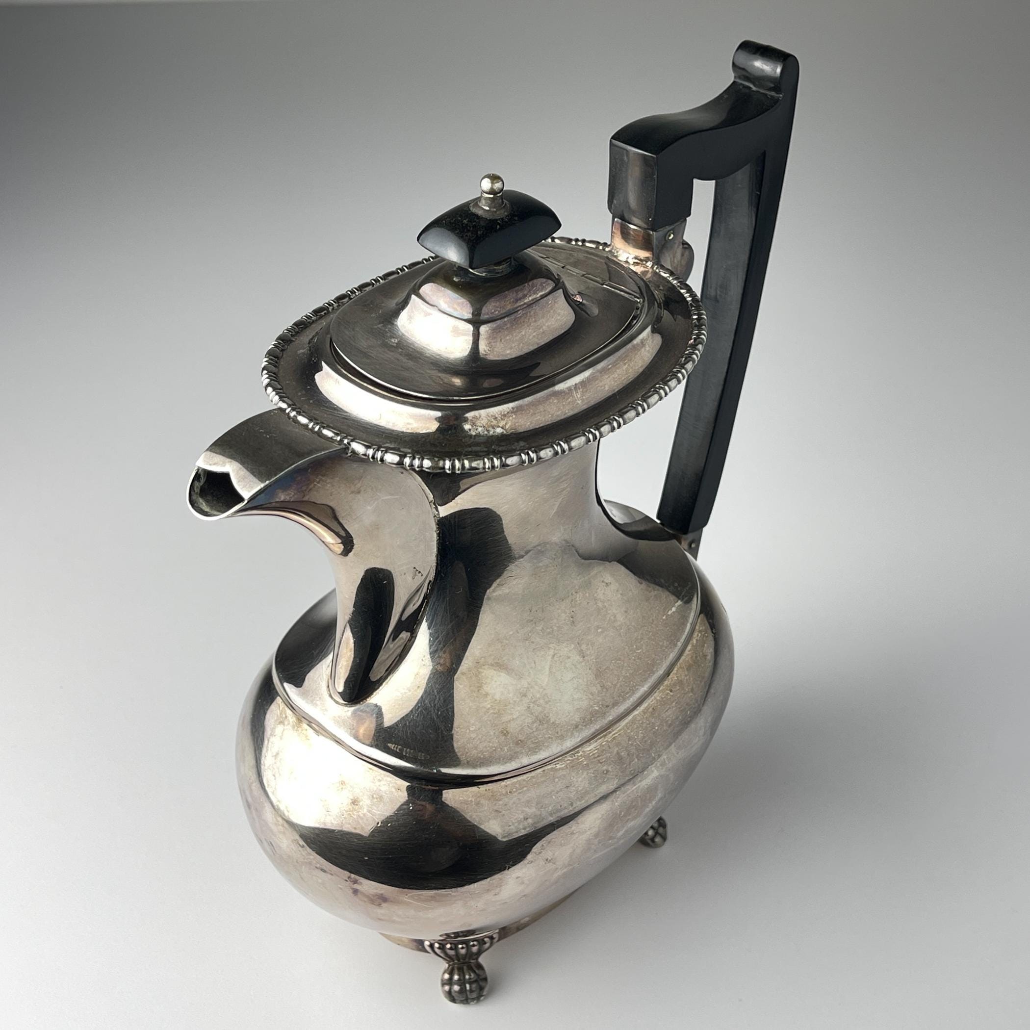 Antique four piece silver tea set, Sheffield, England, 1930s, Vintage home decor