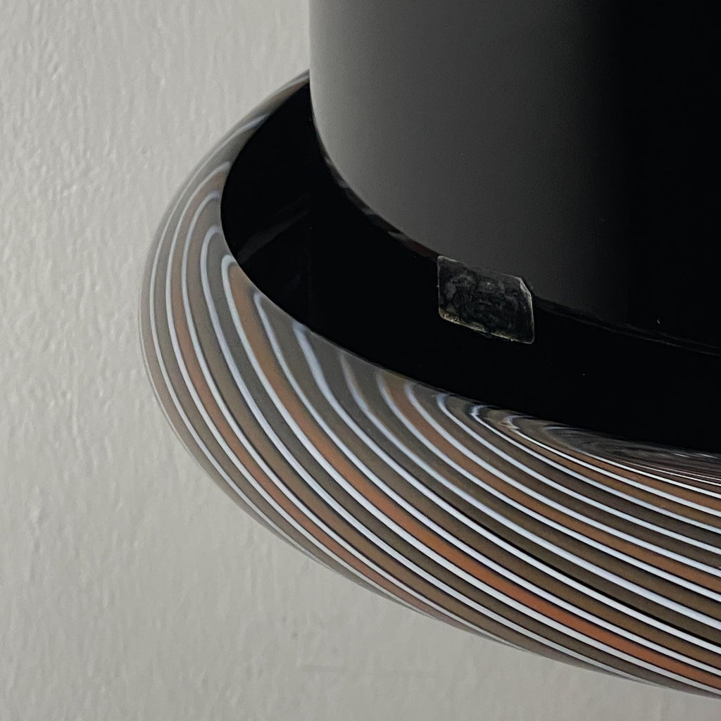 Vintage Murano black pendant lamp, Italy 1960s