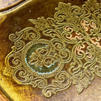 Vintage Small Wooden Florentine Gilt Tray, Italy 1950s