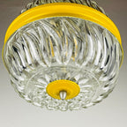 Mid-century yellow pendant lamp Italy 1960s Vintage Italian lighting Space Age