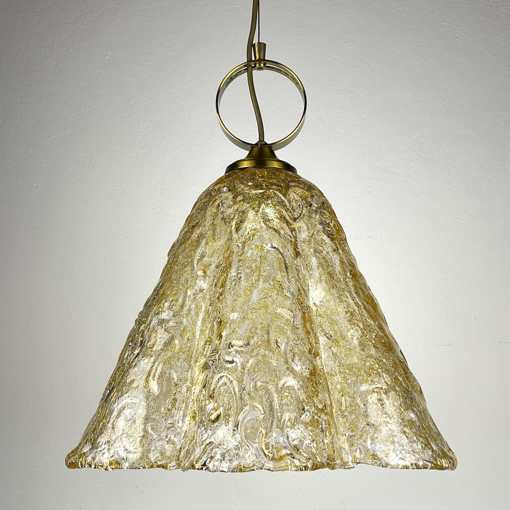 Vintage Murano pendant lamp by AV Mazzega, Italy 1970s