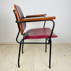Mid-century red chair Italy 1960s Vintage italian furniture Home office chair