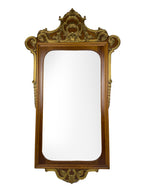 Vintage Large Wooden Wall Mirror, Italy 1950s