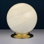 Vintage white murano table lamp Italy 1970s, Mid-century modern design