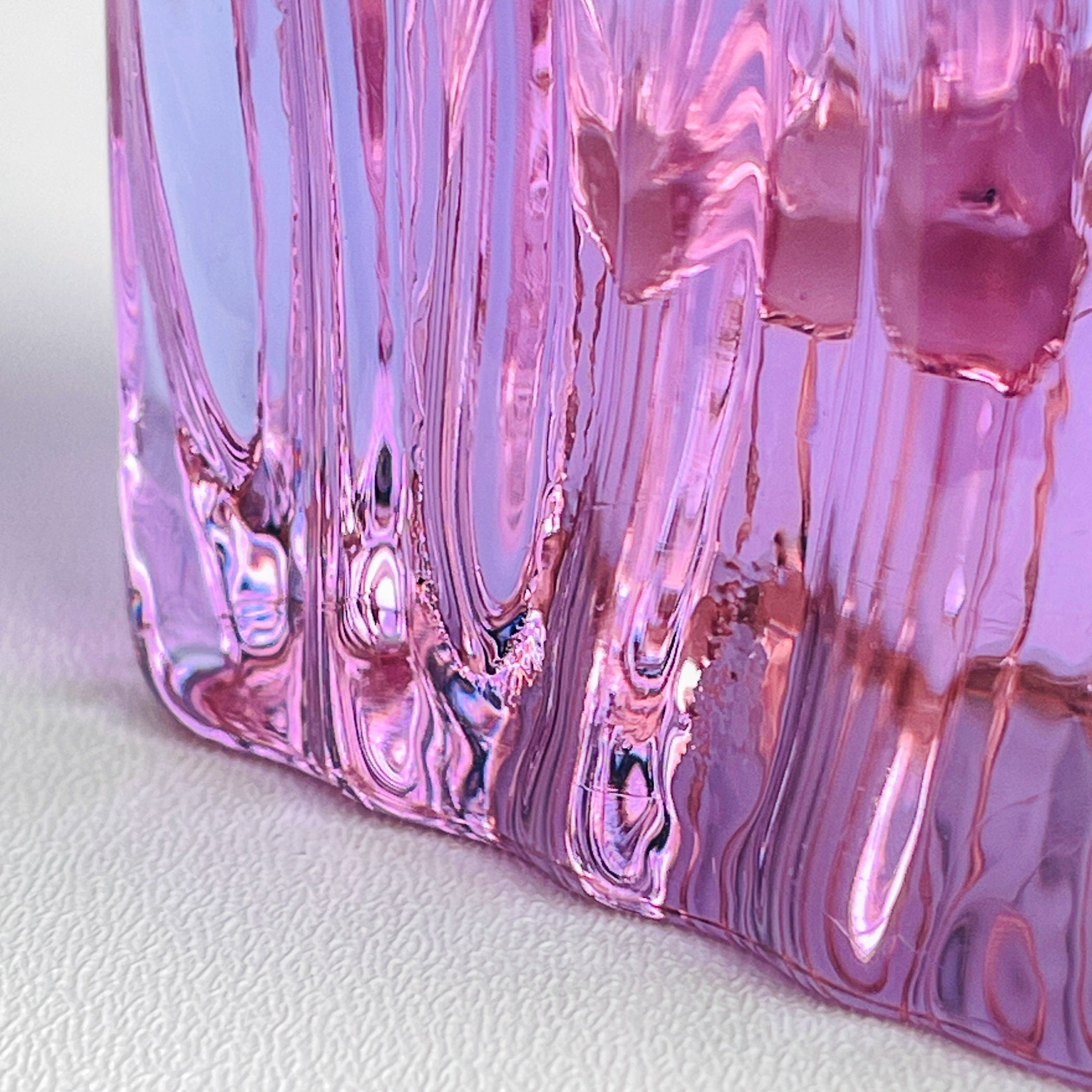Vintage textured murano glass vase Tronchi, Italy 1970s