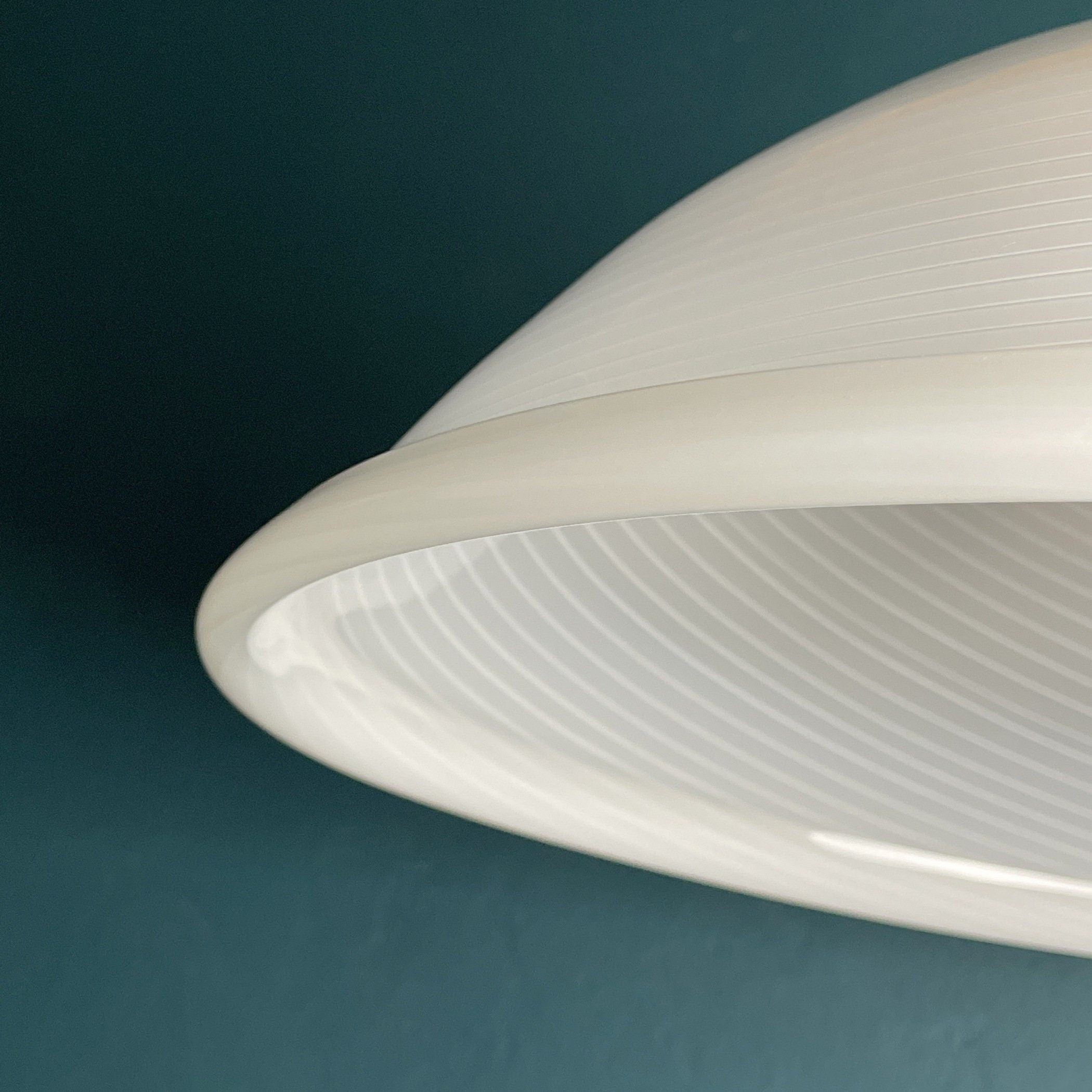Vintage Swirl Murano Glass Pendant Lamp: 1980s Italian Mid-Century Lighting