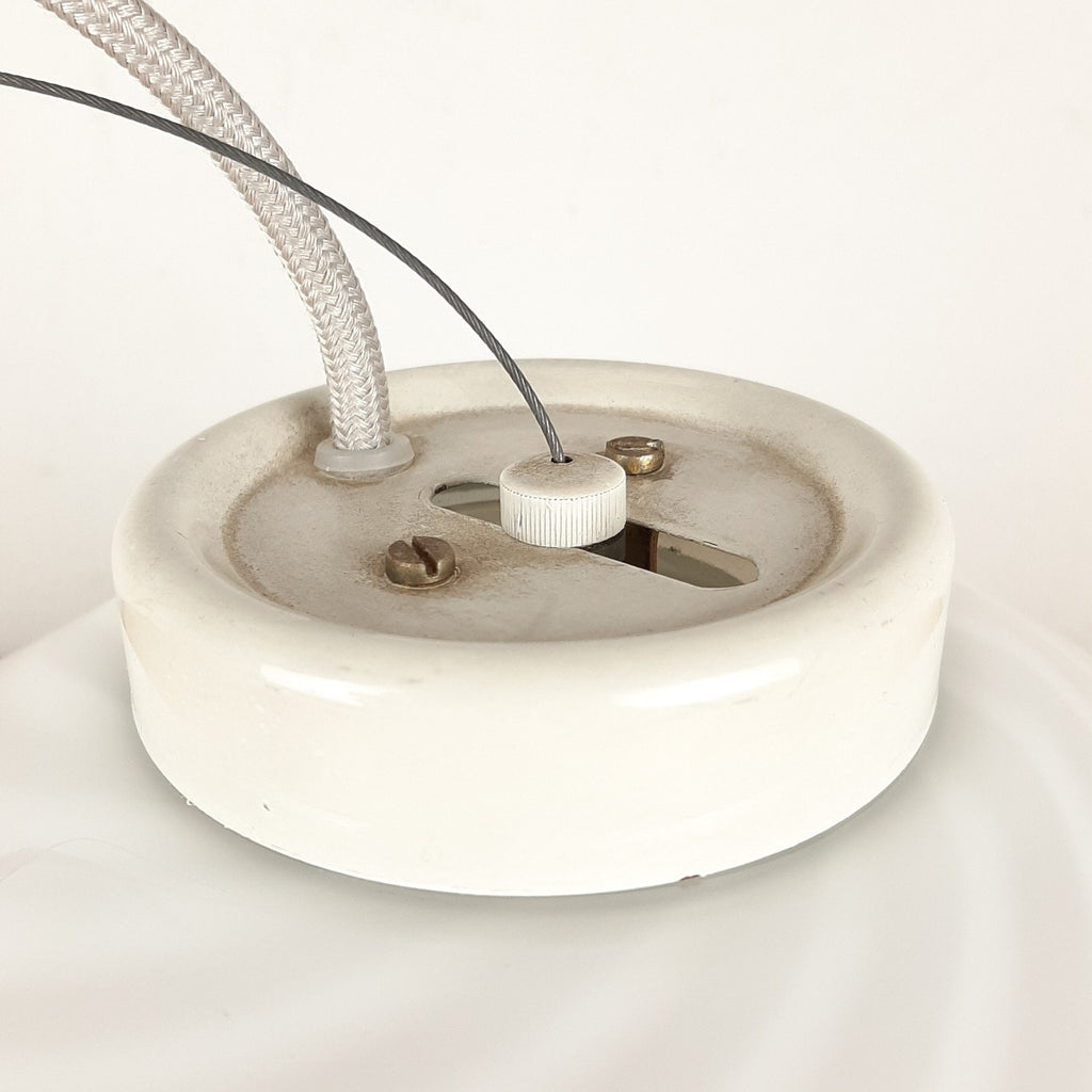 Retro swirl murano glass pendant lamp Italy 1970s Mid-century light